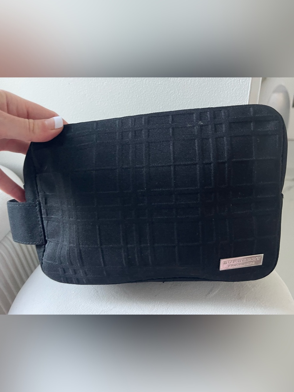 Burberry Black Quilted travel bag Pouch